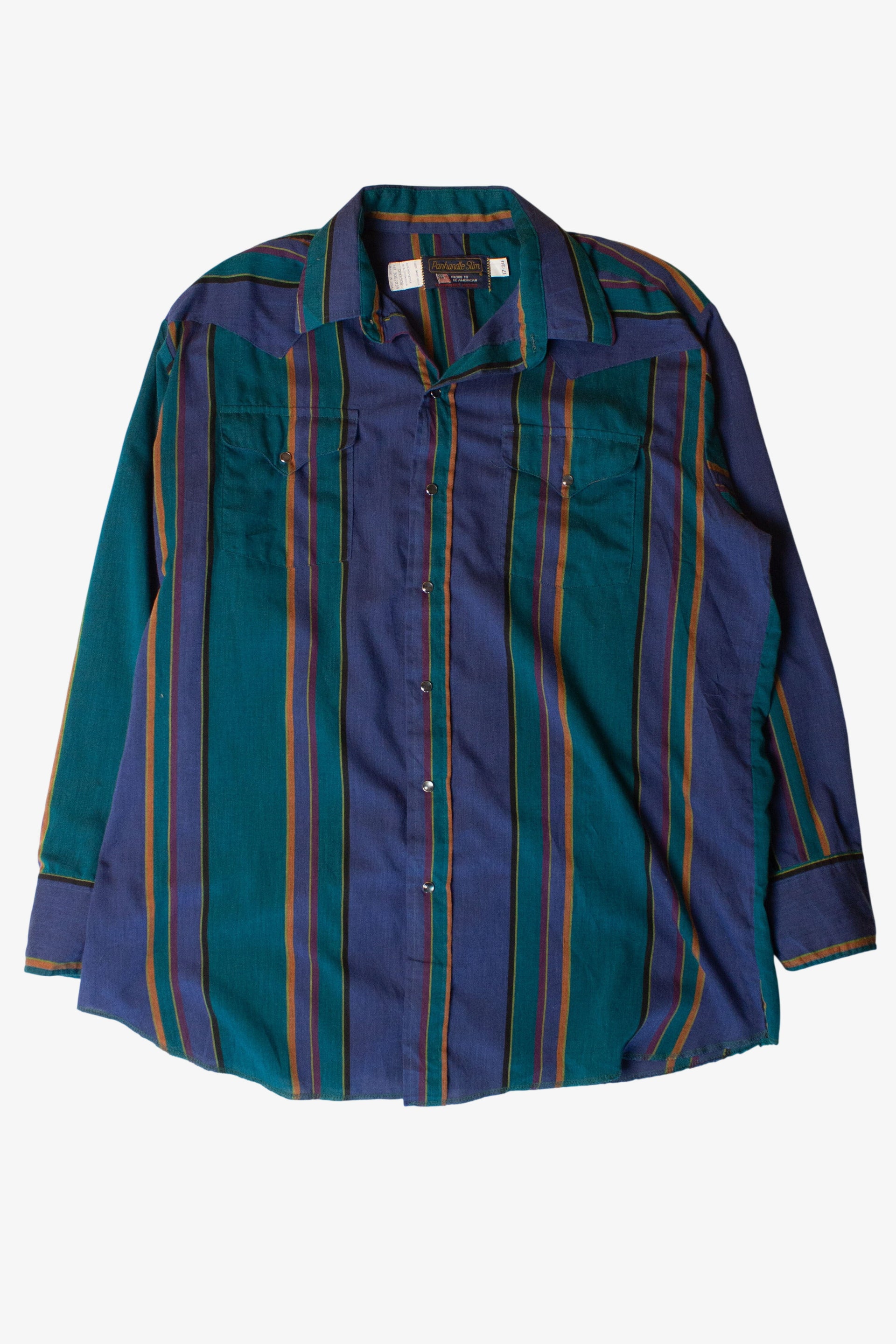pearl snap dress shirts Vintage Striped Pearl Snap Button Up Shirt (1990s) – Ragstock