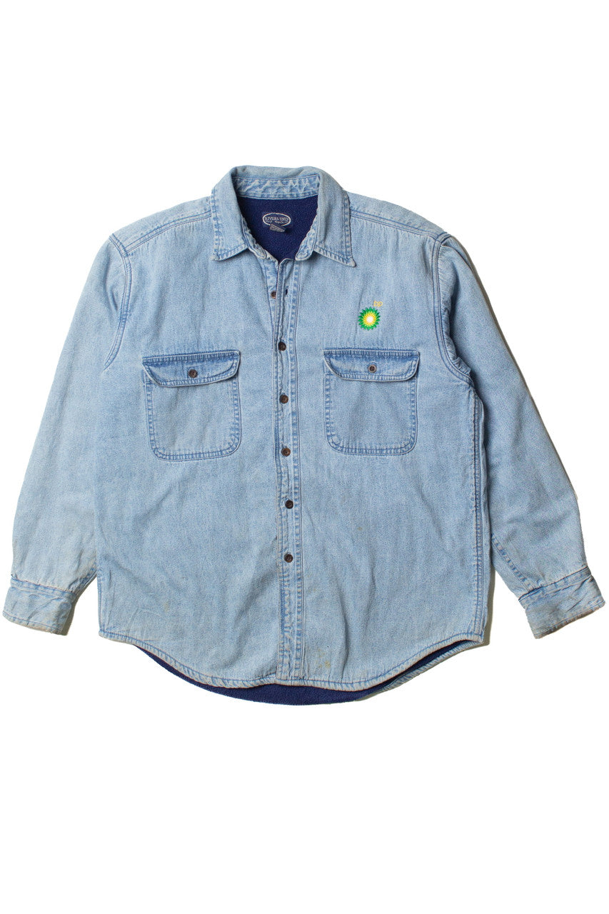 Vintage BP Light Denim Fleece Lined Button Up Shirt
