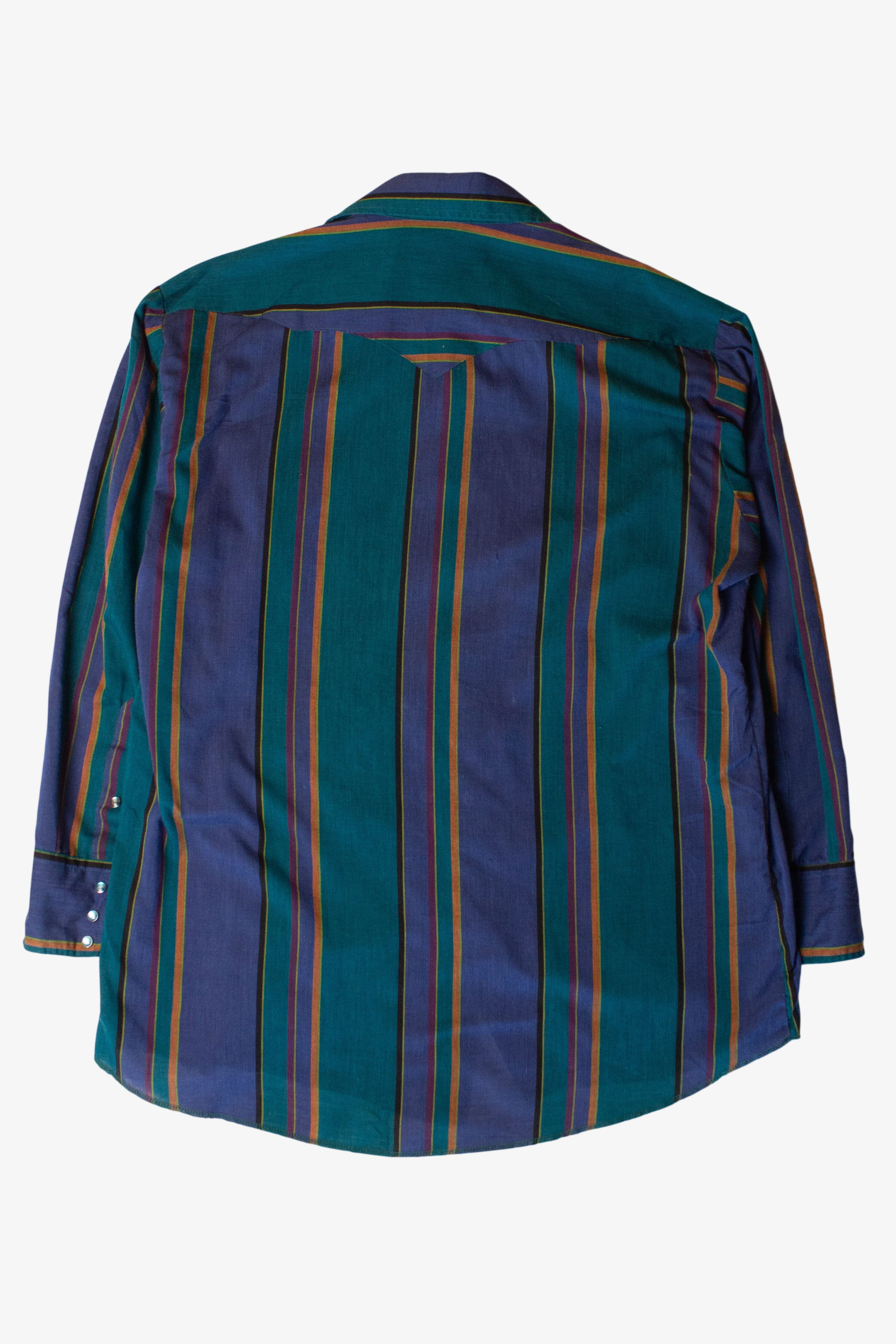 Vintage Striped Pearl Snap Button Up Shirt (1990s)