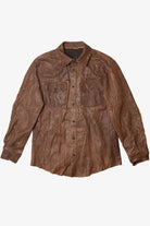Vintage Distressed Edge Murano Sport Leather Shirt