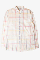 Vintage White Plaid Button Up Shirt (1980s)