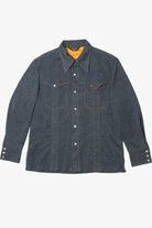 Vintage Lee Poly Denim Pearl Snap Buttons Button Up Shirt