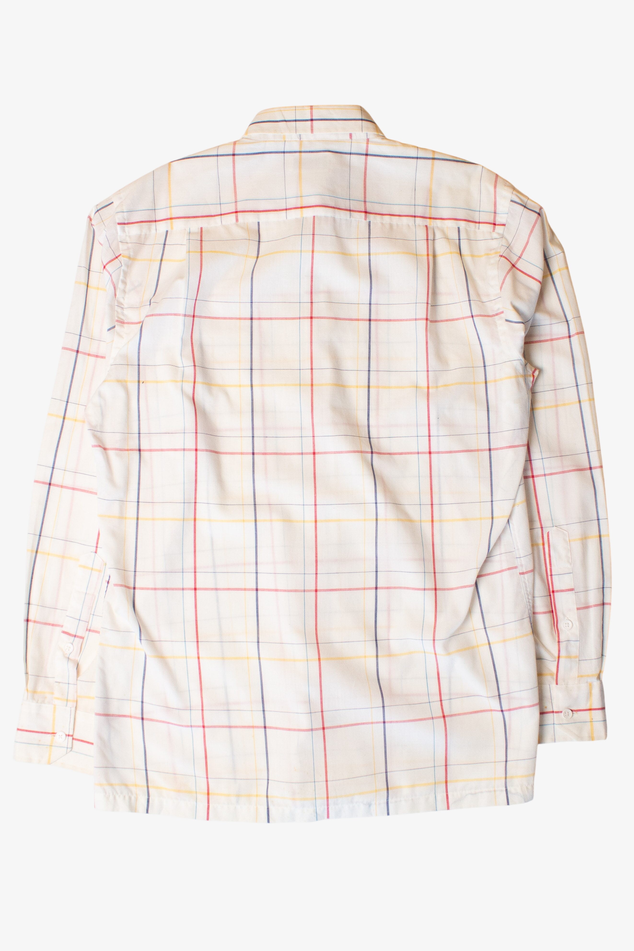 Vintage White Plaid Button Up Shirt (1980s)