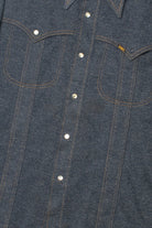 Vintage Lee Poly Denim Pearl Snap Buttons Button Up Shirt