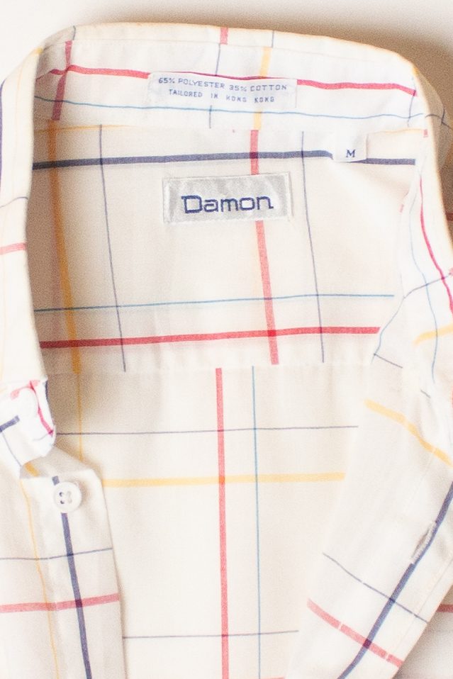 Vintage White Plaid Button Up Shirt (1980s)