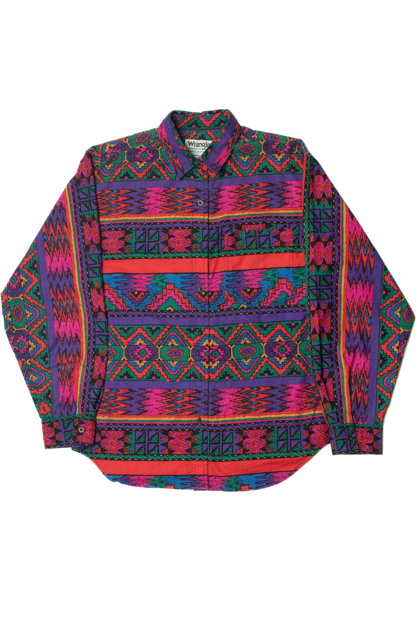 Vintage Wrangler Southwestern Print Button Up Shirt