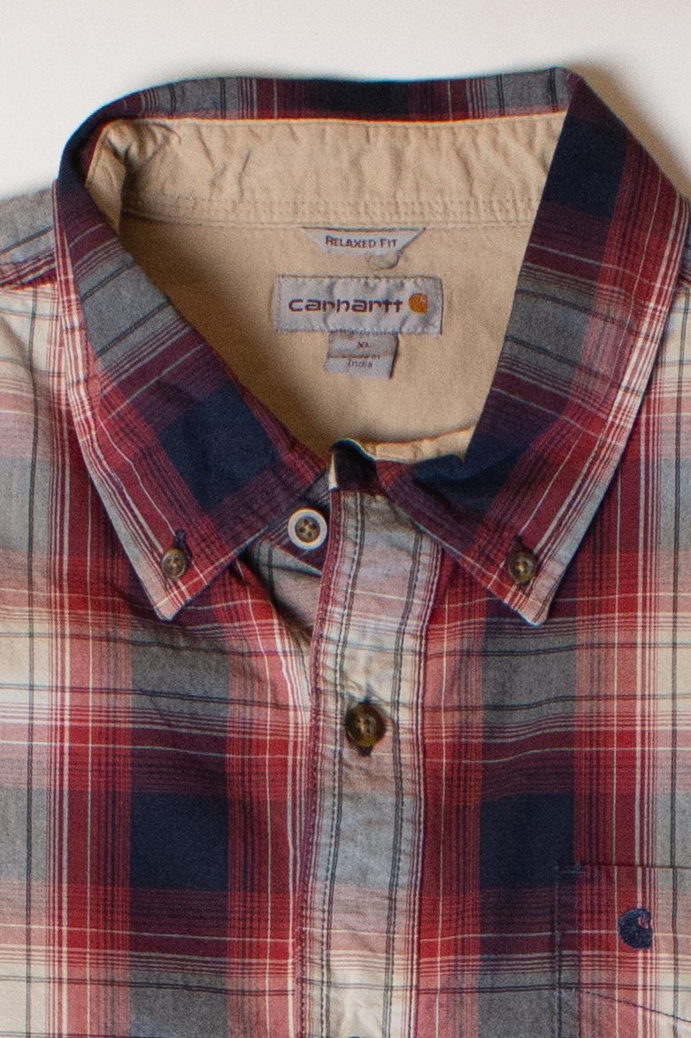 Red Plaid Carhartt Button Up Shirt (2010s)