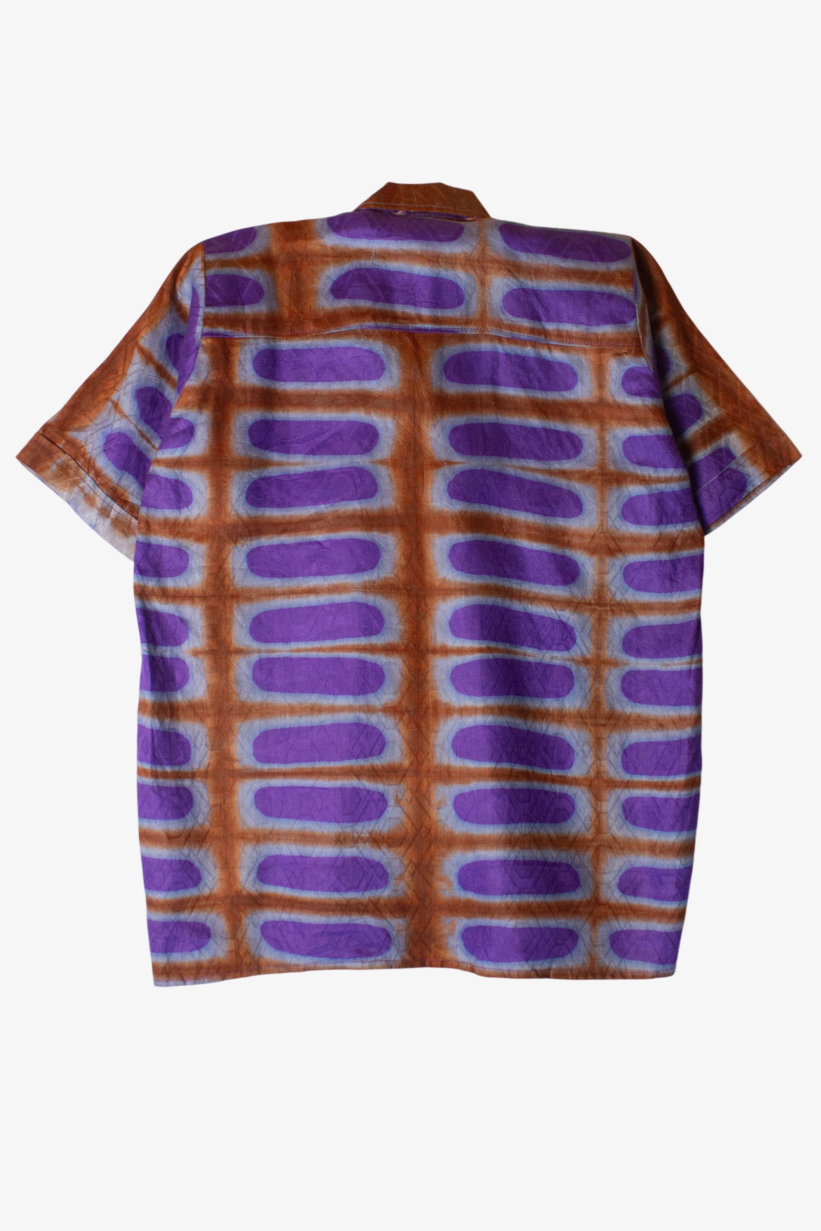 Vintage Purple & Brown Button Up Shirt (1980s)