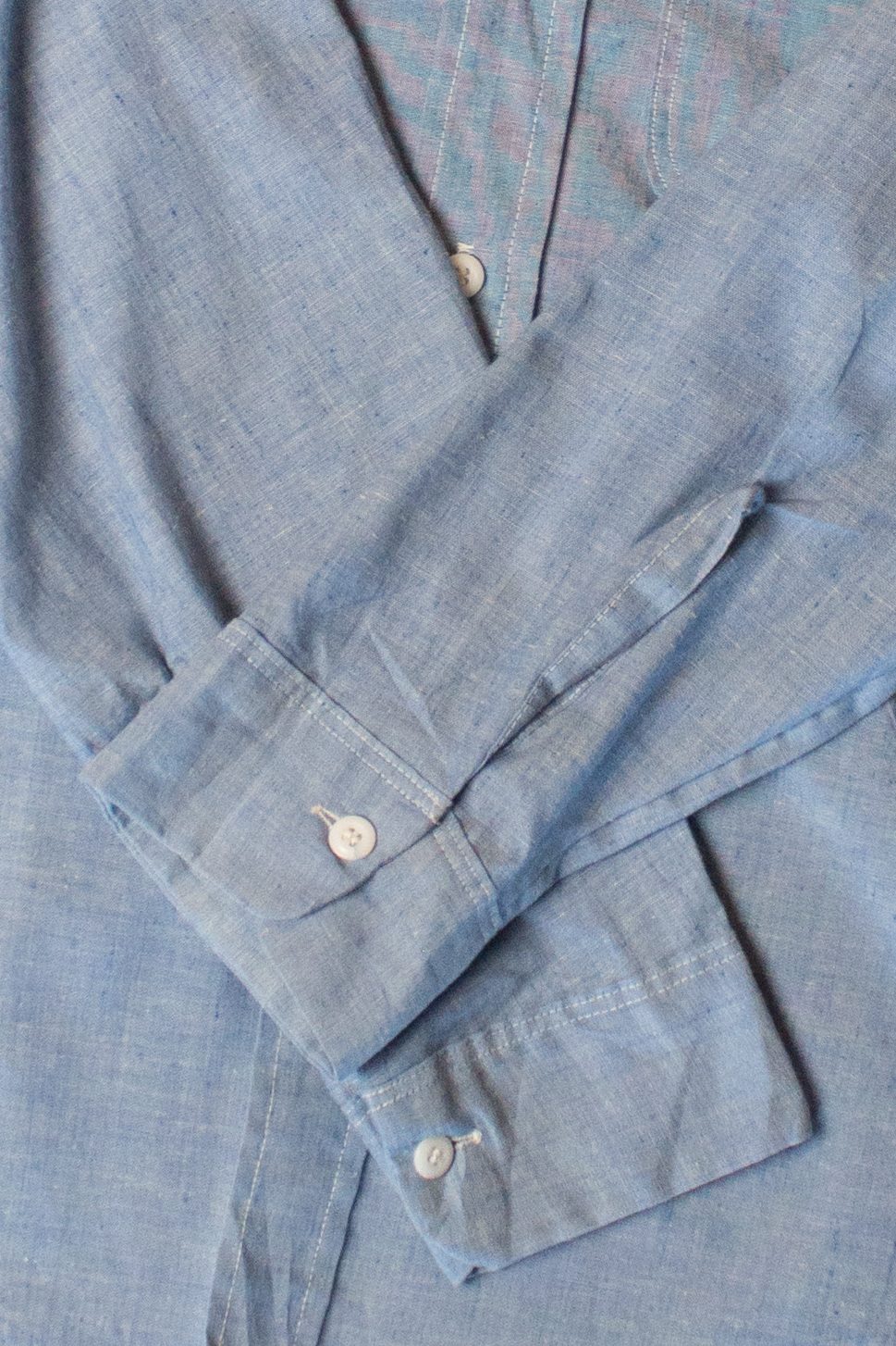 Vintage Blue Chambray Button Up Shirt (1980s)