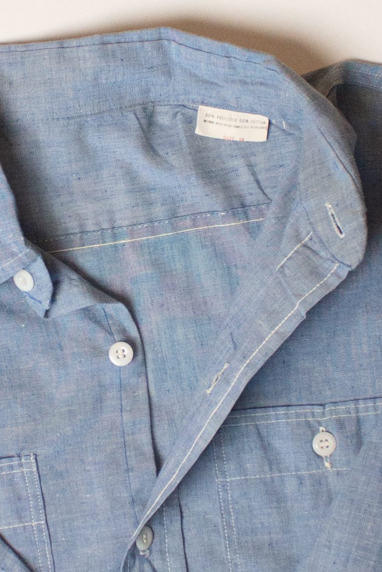 Vintage Blue Chambray Button Up Shirt (1980s)