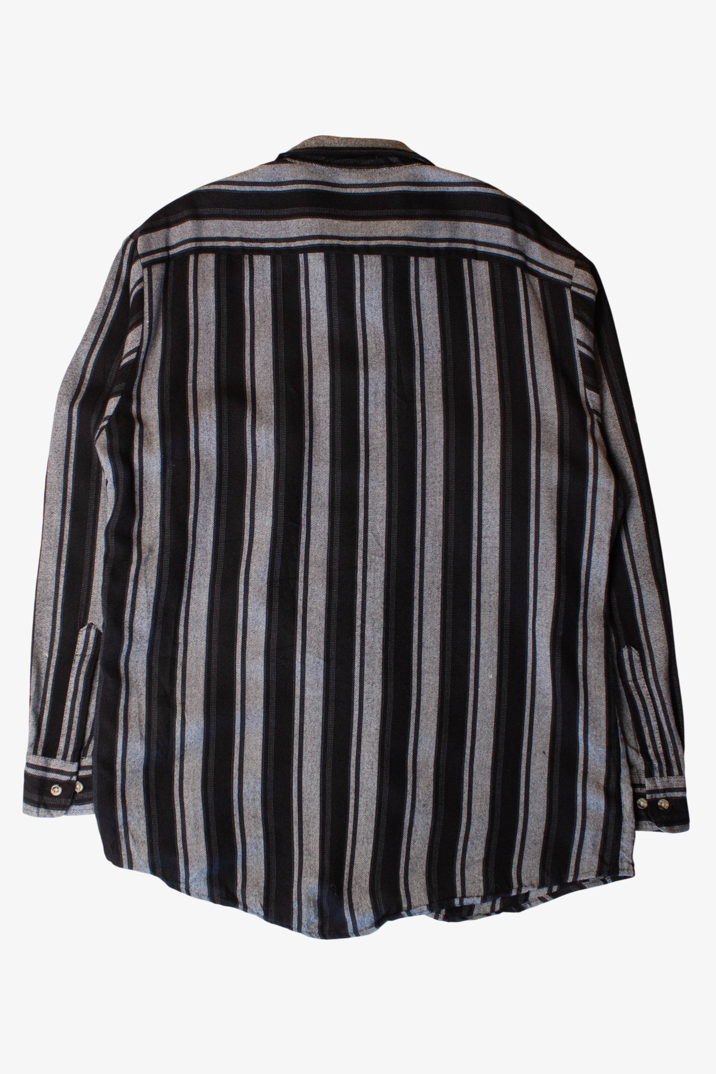 Vintage Black Striped Button Up Shirt (1990s)