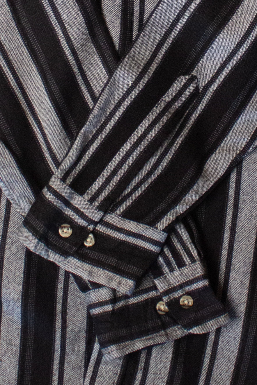 Vintage Black Striped Button Up Shirt (1990s)