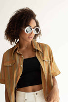 Olive Multicolor Button Up Shirt
