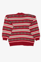 Vintage Red Susan Bristol Fair Isle Cardigan Sweater (1990s)
