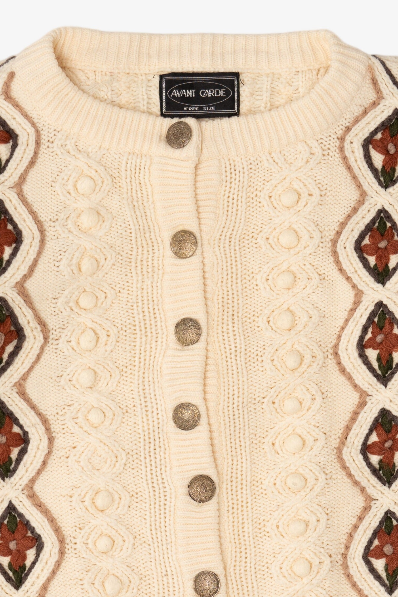 Vintage Ivory Avant Garde Fisherman Cardigan (1990s)