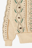 Vintage Ivory Liz Claiborne Embroidered Cardigan (1980s)