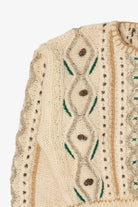 Vintage Ivory Liz Claiborne Embroidered Cardigan (1980s)