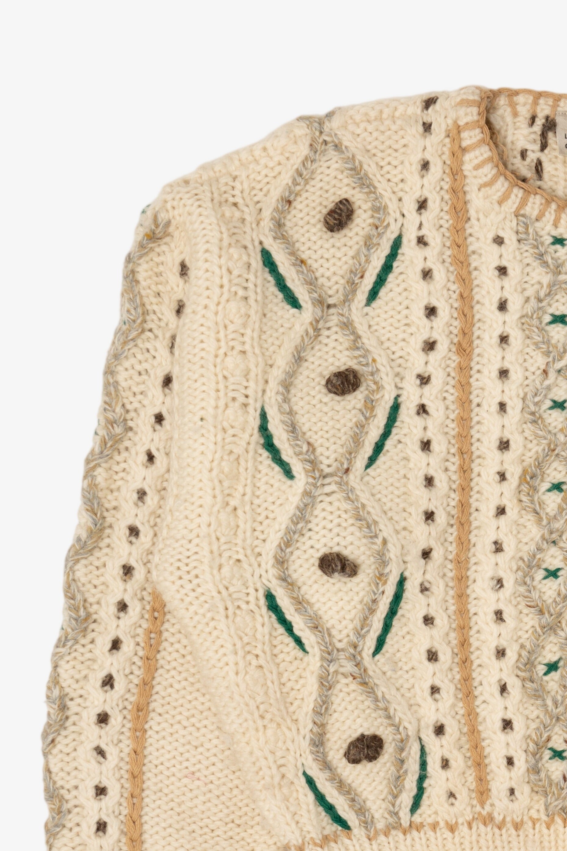 Vintage Ivory Liz Claiborne Embroidered Cardigan (1980s)