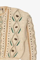 Vintage Ivory Liz Claiborne Embroidered Cardigan (1980s)