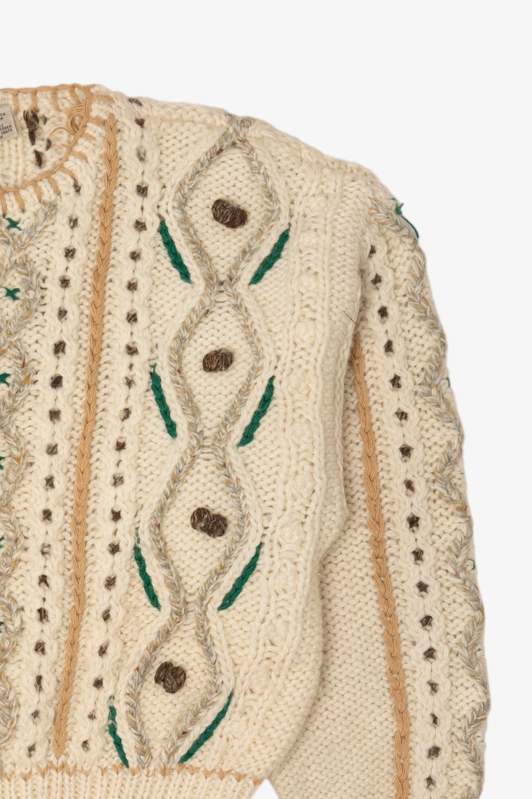 Vintage Ivory Liz Claiborne Embroidered Cardigan (1980s)