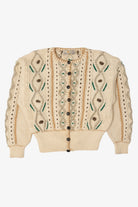 Vintage Ivory Liz Claiborne Embroidered Cardigan (1980s)