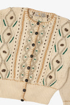 Vintage Ivory Liz Claiborne Embroidered Cardigan (1980s)