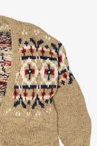 Vintage Hand Knit Beige Lizwear Cardigan Sweater (1990s)