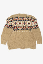 Vintage Hand Knit Beige Lizwear Cardigan Sweater (1990s)
