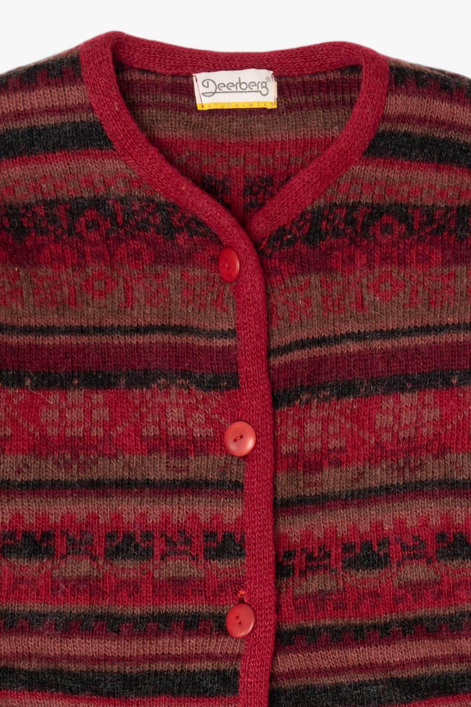 Vintage Red Deerberg Cardigan Sweater (1990s)