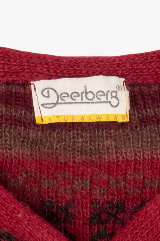Vintage Red Deerberg Cardigan Sweater (1990s)