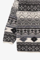 Vintage Hand Embroidered Gray Northern Isles Cardigan Sweater (1990s)