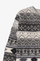 Vintage Hand Embroidered Gray Northern Isles Cardigan Sweater (1990s)