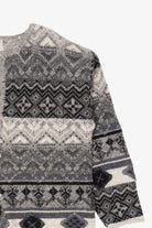 Vintage Hand Embroidered Gray Northern Isles Cardigan Sweater (1990s)