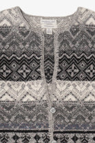 Vintage Hand Embroidered Gray Northern Isles Cardigan Sweater (1990s)