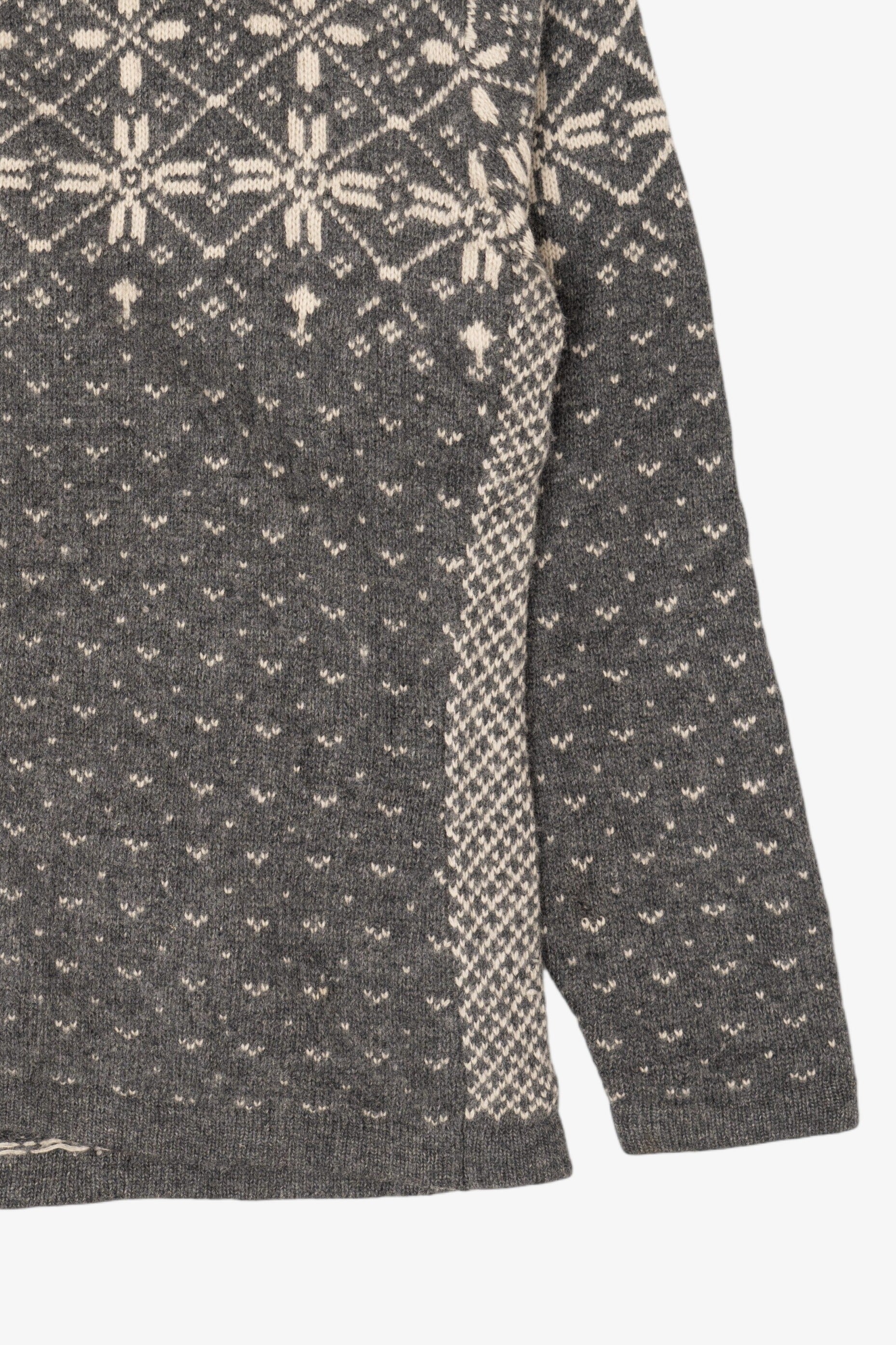 Vintage Dark Gray Maurices Fair Isle Cardigan (1990s)
