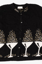 Vintage Black Northern Isles Martini Glasses Sweater (1990s)