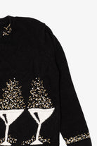 Vintage Black Northern Isles Martini Glasses Sweater (1990s)