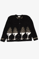 Vintage Black Northern Isles Martini Glasses Sweater (1990s)