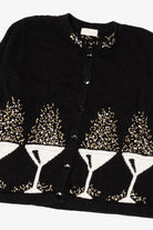 Vintage Black Northern Isles Martini Glasses Sweater (1990s)