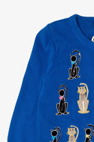 Vintage Blue Berek Cats Cardigan Sweater (1990s)