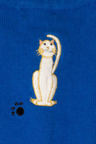 Vintage Blue Berek Cats Cardigan Sweater (1990s)