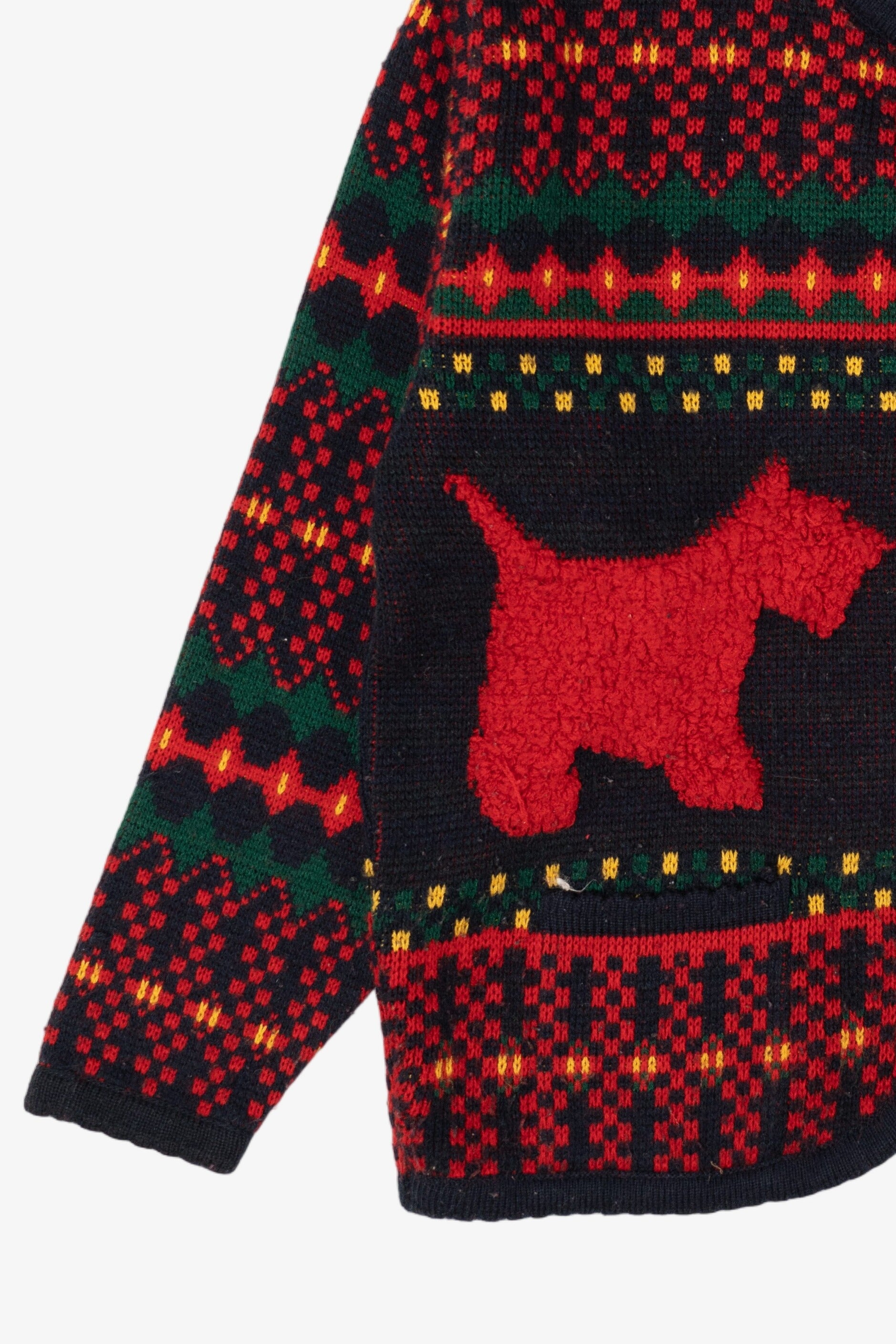 Vintage Red Tally-Ho Scottie Dogs Cardigan Sweater (1980s)