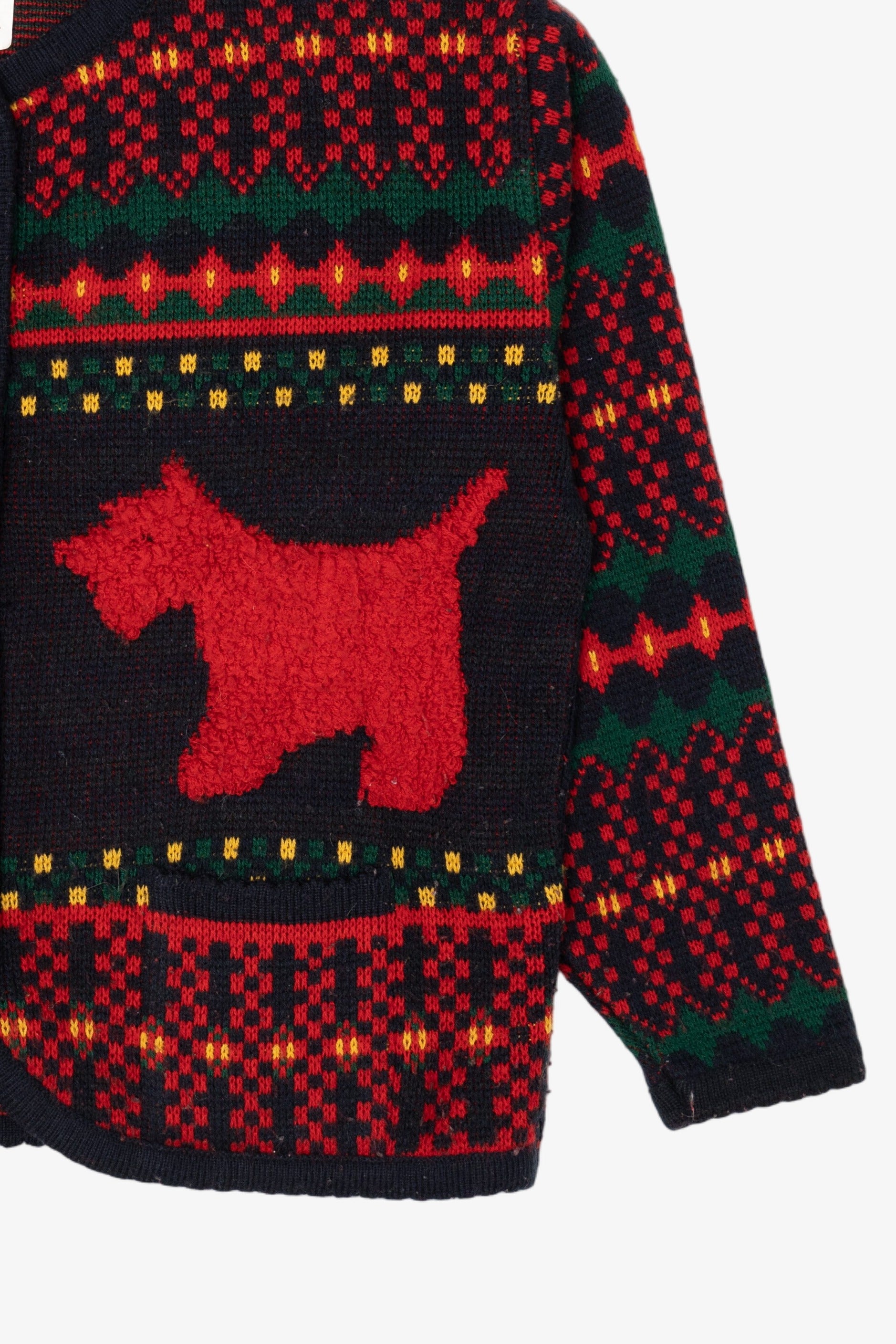Vintage Red Tally-Ho Scottie Dogs Cardigan Sweater (1980s)