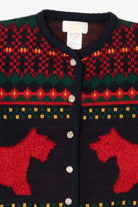 Vintage Red Tally-Ho Scottie Dogs Cardigan Sweater (1980s)