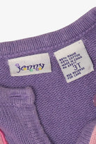 Vintage Kids Lavender Jenny Winter Clothes Ugly Christmas Cardigan (1990s)