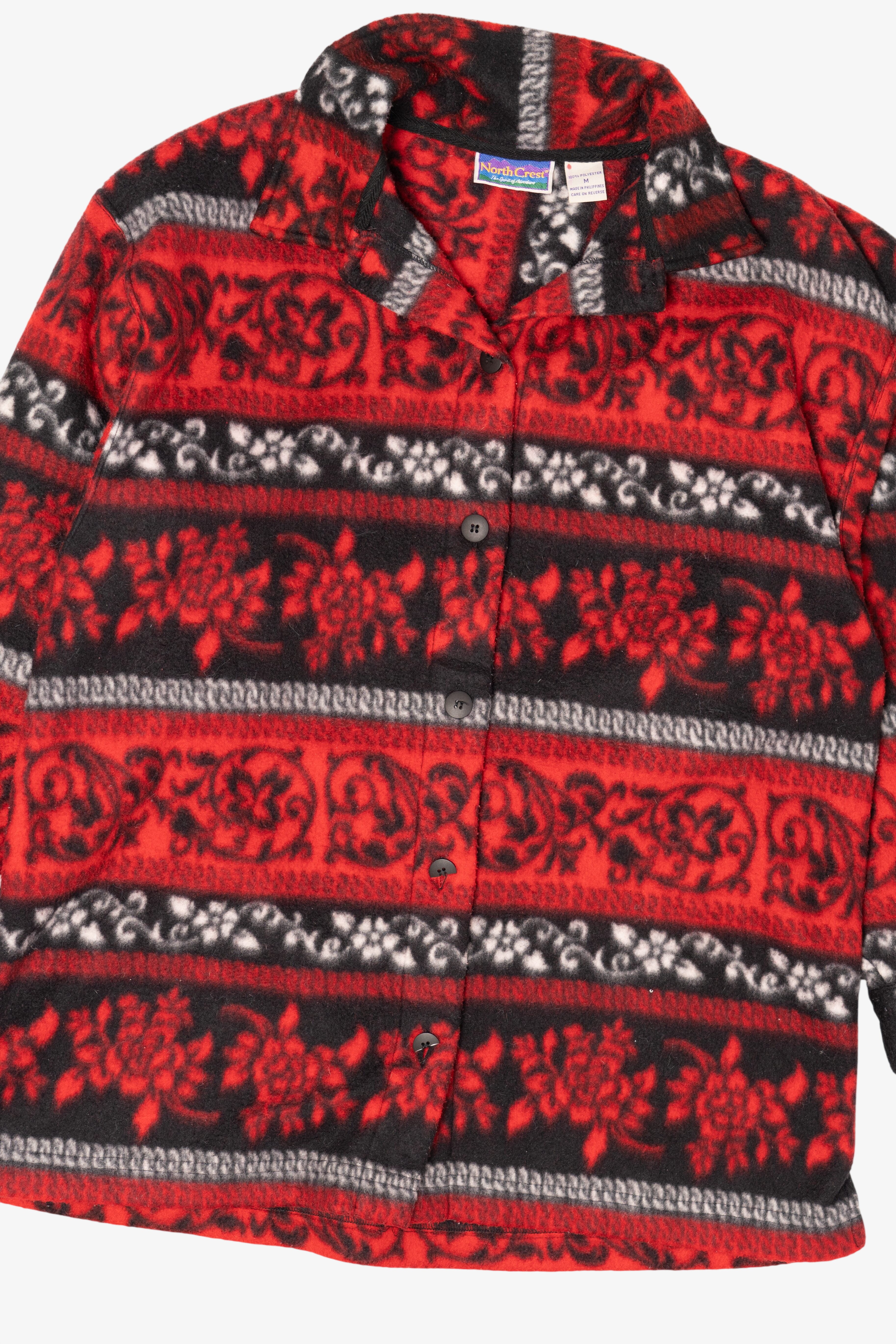 Vintage Red And Black Northcrest Button Up Sweater (1990s)