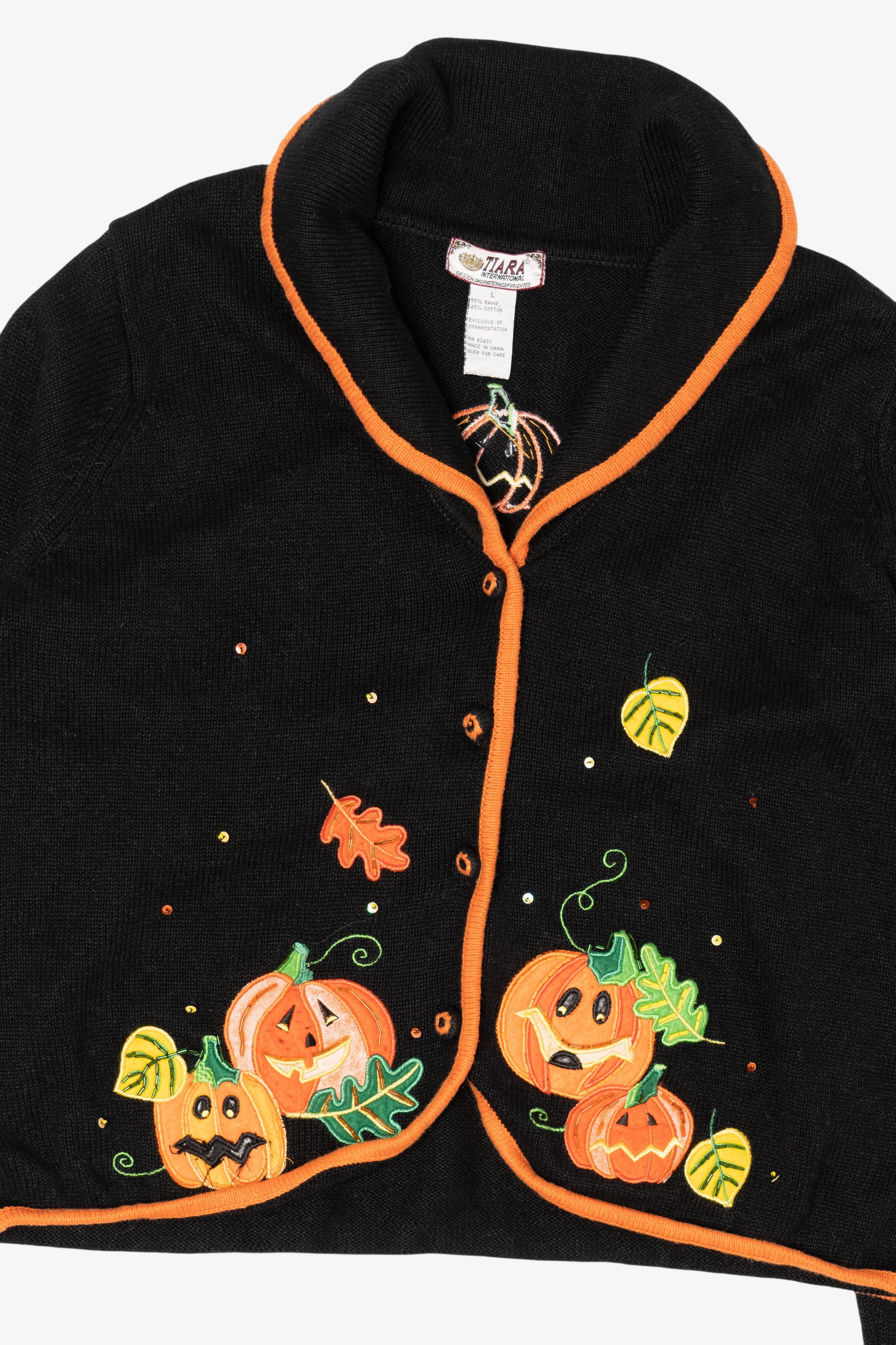 Vintage Tiara Pumpkins Halloween Autumn Sweater (1990s)