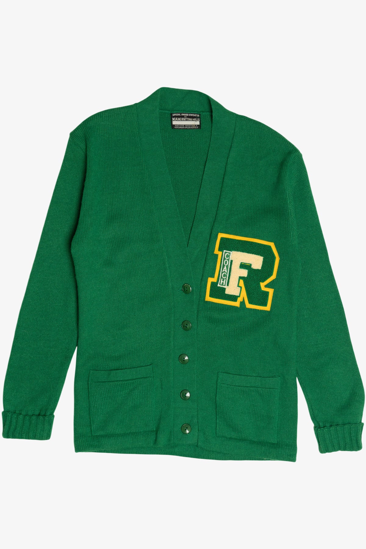 Vintage "Coach" Double Pocket Letterman Cardigan Sweater (1970s)