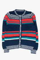 Vintage Hand Knit Striped Cardigan Sweater (1990s)