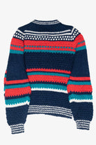 Vintage Hand Knit Striped Cardigan Sweater (1990s)